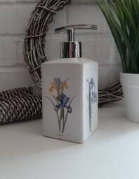 Floral Ceramic Soap Dispenser. Available in Two Shapes. Several Colour Schemes - thumbnail 1