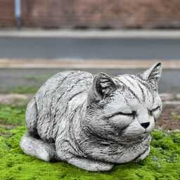 Sleeping Concrete Cat Statue Cement Kitten Sculpture Memorial Pet Decor Outdoor Garden Kitty Ornament Handcrafted Figurine Stone Art - thumbnail 2
