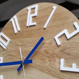 Large Wood Wall Clock, Oak, 13, 19Inch, Gift, Unique Wall Blue Modern Silent, Decor - thumbnail 3