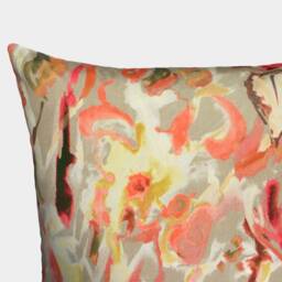 Abstract Watercolour Floral Velvet Cushion - Beige, - Last Two - thumbnail 3