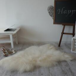 "Sheepskin Iceland White Cream Throw Genuine Leather Sheep Skin 50""x 30" - thumbnail 3