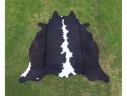 Natural Black & White Cow Skin Rug - Handmade Brazilian Cowhide For Living Room Luxury Large Floor Area Ideal Gift Christmas - thumbnail 1