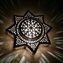 Handmade Brass Moroccan Wall Light Sconce Geometric Decor - thumbnail 3