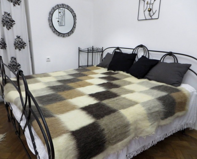 Hand Woven Geometric Wool Blanket Carpathian Hutsul Throw - image 1