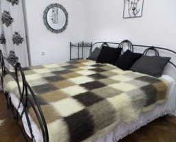 Hand Woven Geometric Wool Blanket Carpathian Hutsul Throw