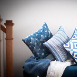 Blue Geometric Diamond Pillow - thumbnail 2