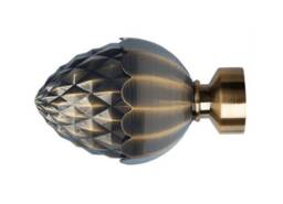 35mm Antique Brass Metal Acorn Curtain Pole Finials