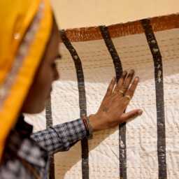 Handmade Kantha Throw Blanket 100% Cotton Block Print Boho Quilt - thumbnail 4