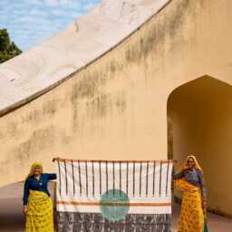 Handmade Kantha Throw Blanket 100% Cotton Block Print Boho Quilt - thumbnail 2
