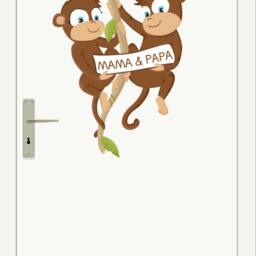 "Wall Sticker ""Two Monkeys Door Sign" - thumbnail 4