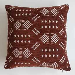 Moroccan Velvet Cushion Cover, Handmade Brocade Deep Brown Pillow Case, Decorative 20''x20''/50x50 cm - thumbnail 4