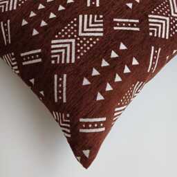 Moroccan Velvet Cushion Cover, Handmade Brocade Deep Brown Pillow Case, Decorative 20''x20''/50x50 cm - thumbnail 3