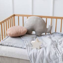 Linen Baby Quilt.quilted Linen Blanket For Crib.linen Bedspread. Shower Gift.linen With Filling - thumbnail 2
