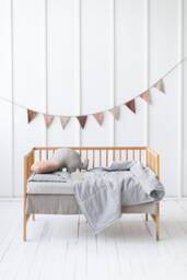 Linen Baby Quilt.quilted Linen Blanket For Crib.linen Bedspread. Shower Gift.linen With Filling - thumbnail 1