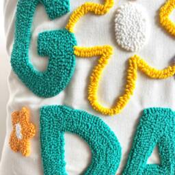 "Handmade Punch Needle Pillow Cover ""It's A Good Day" - thumbnail 2
