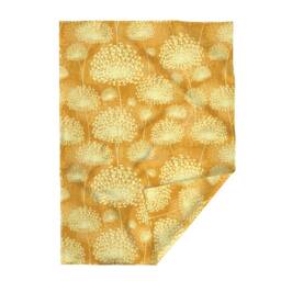 Yellow Flowers Throw Blanket - Orange Gold Summer Dandelion Vintage Dandelions By Chicca_Besso - thumbnail 2