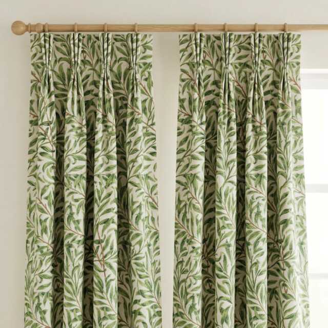 Custom Made William Morris Willow Bough Sage Blackout/Lining Curtains Pinch /Triple Pleat - image 1