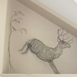 Silvery 5Ft Deer Wire Sculpture, Indoor Outdoor Art By Elizabeth Berrien - thumbnail 4