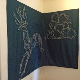 Silvery 5Ft Deer Wire Sculpture, Indoor Outdoor Art By Elizabeth Berrien - thumbnail 2