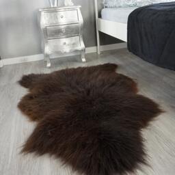 Sheepskin Brown Throw Genuine Leather Wool Carpet Decorative Rug Brown, Carpet, Gray Rugs, Chair Throw, Shag - thumbnail 2