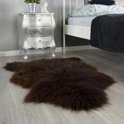 Sheepskin Brown Throw Genuine Leather Wool Carpet Decorative Rug Brown, Carpet, Gray Rugs, Chair Throw, Shag - thumbnail 3