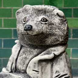 Outdoor Planter Statue Concrete Flower Pot Sculpture Cement Plant Figurine Handmade Garden Decoration Stone Bear Ornament Lover Gift - thumbnail 2