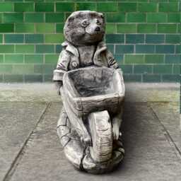 Outdoor Planter Statue Concrete Flower Pot Sculpture Cement Plant Figurine Handmade Garden Decoration Stone Bear Ornament Lover Gift - thumbnail 3