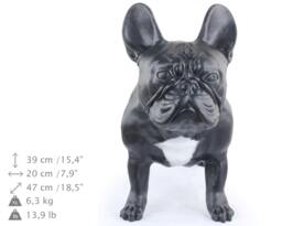 French Bulldog, Black With White, Dog Natural Size Statue, Limited Edition, Artdog - thumbnail 1