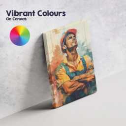 Confident Construction Worker Portrait Watercolour Industrial Artwork Canvas Wall Art Print Decor Picture Ready To Hang - thumbnail 4