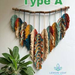 Rustic Handmade Leaves Hanging On The Wall, Macrame Feather Wall Hanging, Gift For Mom, Home Decoration, Nursery - thumbnail 3