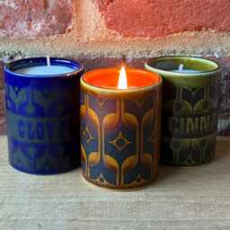 Hand Poured Soy Candles in Vintage Hornsea Pottery Heirloom Pattern Repurposed Vessels - Spice Jars - thumbnail 1
