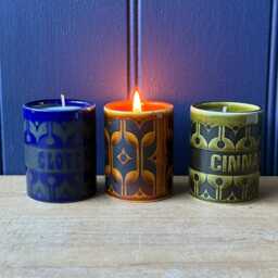 Hand Poured Soy Candles in Vintage Hornsea Pottery Heirloom Pattern Repurposed Vessels - Spice Jars - thumbnail 2