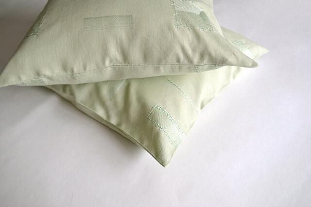 Green Linen Pillow Cushion Cover Embroidered Nursery Decor Decorative Pastel Sofa Throw Baby Room - image 1