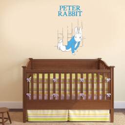 Official Peter Rabbit Sneaking Under The Fence Wall Sticker Mural Pb031 - thumbnail 1