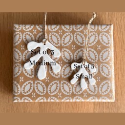 White Polymer Clay Coral Ornaments Coastal Christmas Decorations - thumbnail 2
