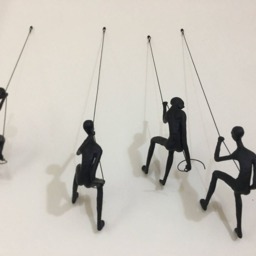 4 Piece Climbing Sculpture Wall Art Gift For Home Decor Interior Design Rock Climber Man Contemporary Artwork Resin Alian - thumbnail 3
