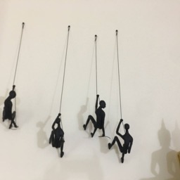 4 Piece Climbing Sculpture Wall Art Gift For Home Decor Interior Design Rock Climber Man Contemporary Artwork Resin Alian - thumbnail 2