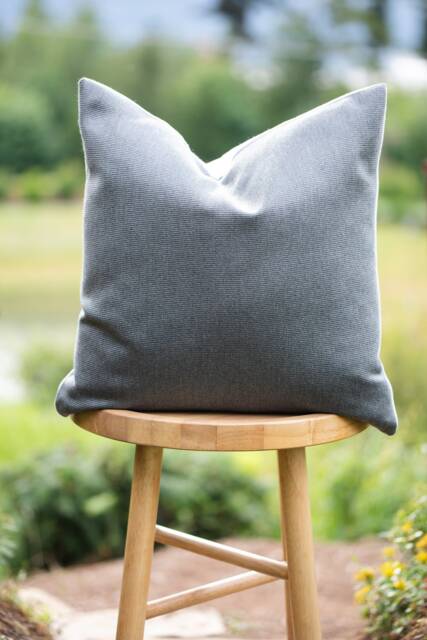Gray Striped Sunbrella Pillow Cover - Indoor/Outdoor Lumbar - image 1