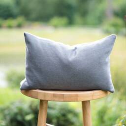 Gray Striped Sunbrella Pillow Cover - Indoor/Outdoor Lumbar - thumbnail 2