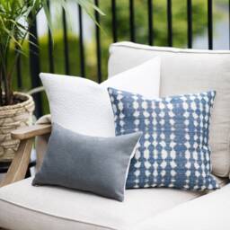 Gray Striped Sunbrella Pillow Cover - Indoor/Outdoor Lumbar - thumbnail 3