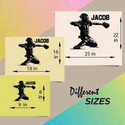 In-Style Decals Wall Vinyl Decal Home Decor Art Sticker Custom Name Boy Man Baseball Catcher Player Sports Teen Removable Mural Design 2432 - thumbnail 2