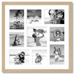 Large Multi Photo Picture Frame - Holds 9 Photos Oak Veneer - thumbnail 3