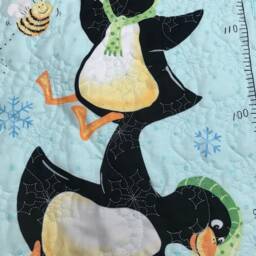 Penguin Growth Chart Quilt/Personalized Boy's Or Girl's Room Decor Chart/Nursery Wall Decor/Giraffe Hanging/Baby Shower Gift - thumbnail 3