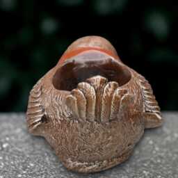 Unique Flower Pot Statue Concrete Planter Figurine Outdoor Bird Cement Plant Ornament Garden Decor Mother Gift Handmade - thumbnail 4