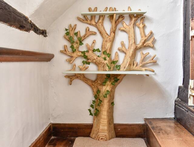 Wooden Tree Bookcase, Bookshelf Handmade Interior Furniture, Book Storage Home Decor Display Unit, Wood Shelves Stand - image 1