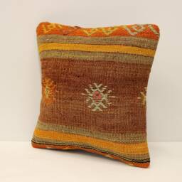 Sofa Pillow Lumbar, 12x12 Kilim Lumbar Cover, Ethnic Cushion Cover, Kilim Cover, Decorative Case, Bohemian Cover 4Of-225 - thumbnail 3