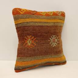 Sofa Pillow Lumbar, 12x12 Kilim Lumbar Cover, Ethnic Cushion Cover, Kilim Cover, Decorative Case, Bohemian Cover 4Of-225 - thumbnail 2