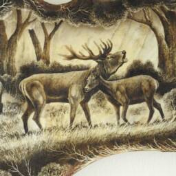 Real Moose Antler Carving Shows Roaring Deers - thumbnail 2