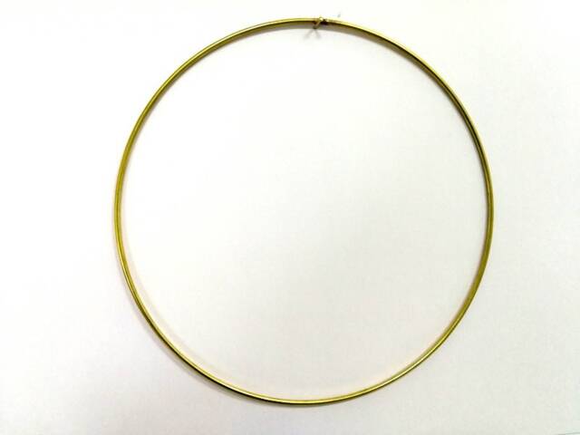 Brass Macrame Ring, Raw Circle Hoop, Wall Art Decor, Dreamcatcher, Hanging - 210mm My01