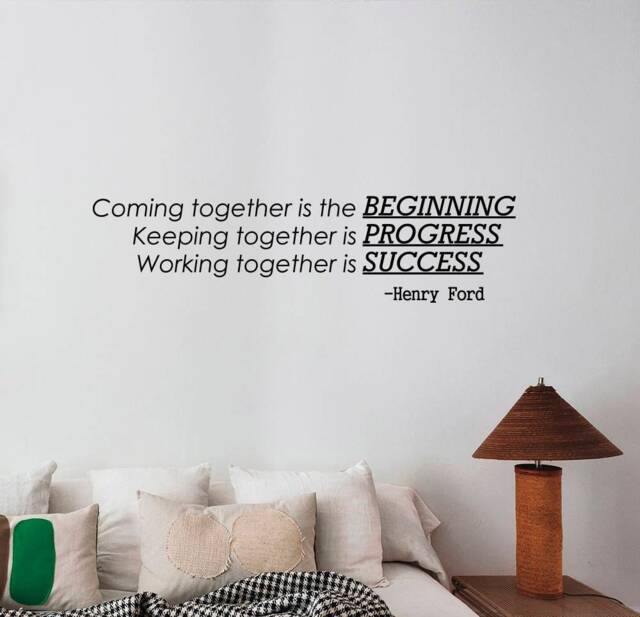 Henry Ford Quote Wall Decal Vinyl Sticker Lettering Business Industry Education Success Motivational Saying Art Home Office Decor Hfq3 - image 1